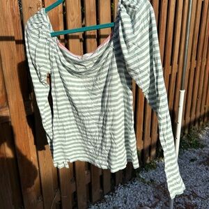 Casual striped green and white Boden shirt for spring/summer (US4)